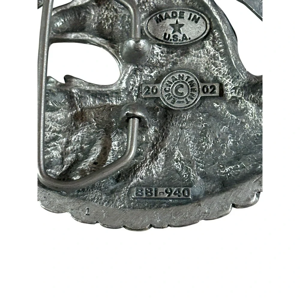 Turquoise Coral Eagle Biker Veteran Native American 2002 Vintage‎ Belt Buckle